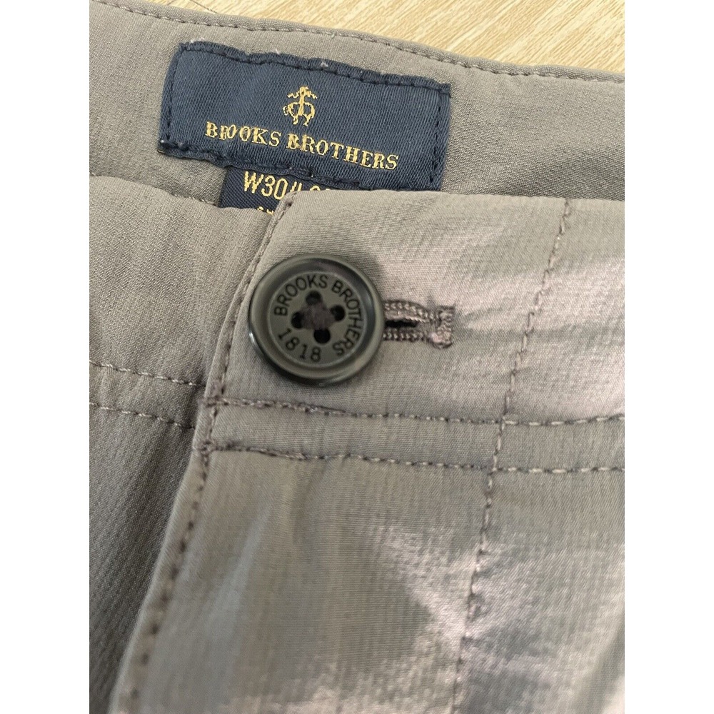 Brooks Brothers Golf Performance Pants‎ Gray 30 X 30 Nylon Spandex Chino Khaki - Picture 7 of 15